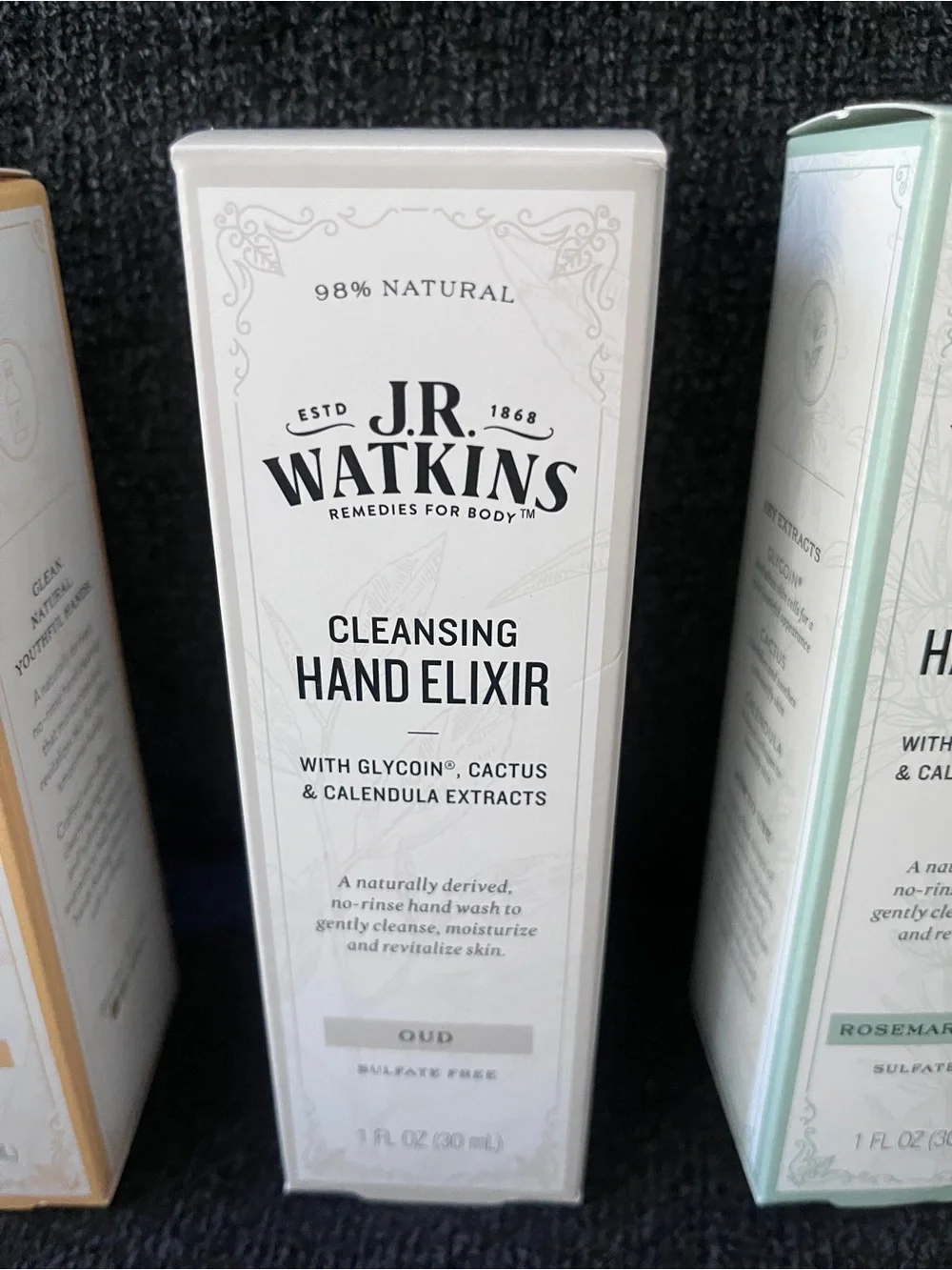 J.R. Watkins Cleansing Hand Elixir Trio - Mandarin, Oud, Rosemary & Mint